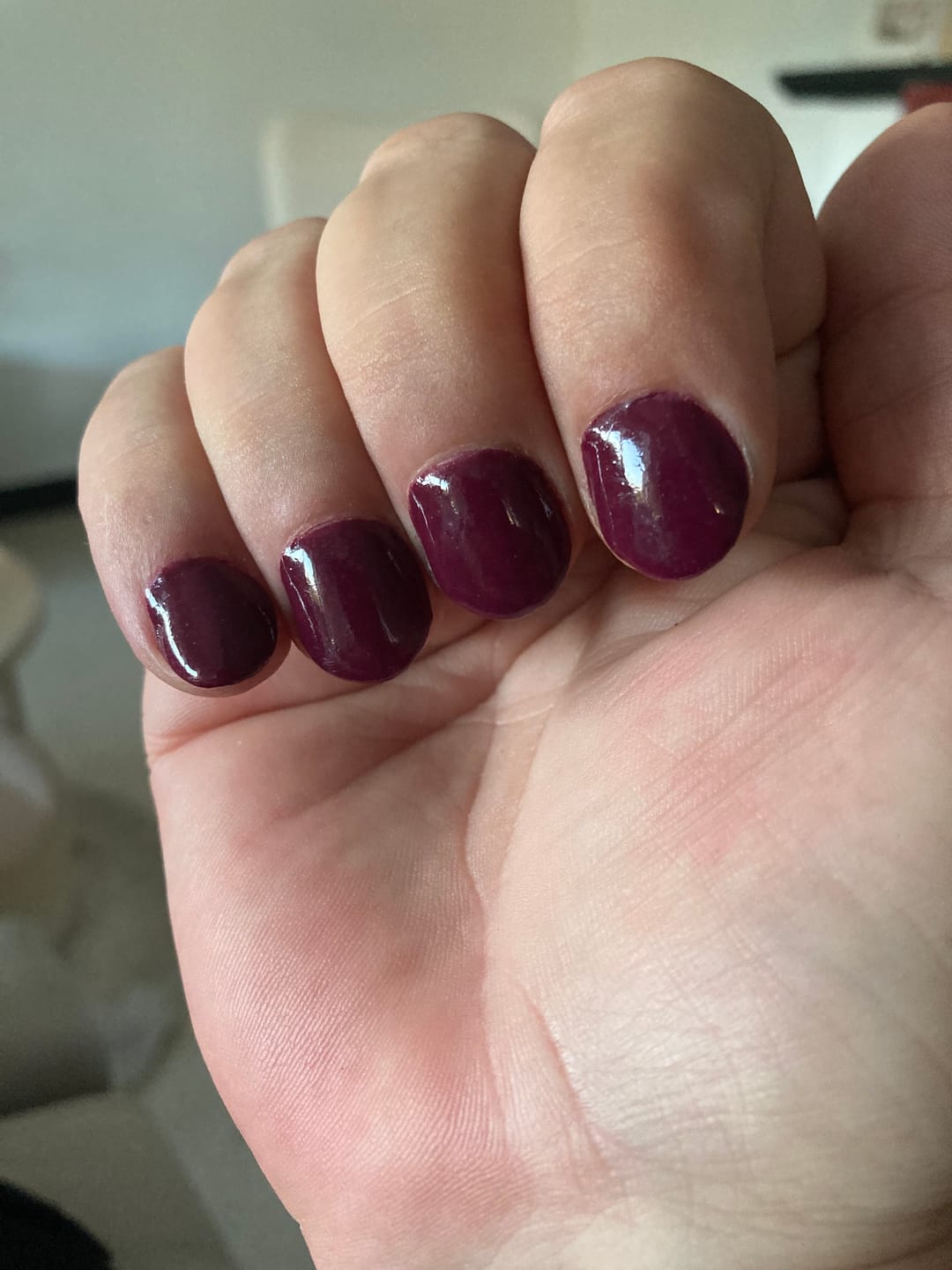 Customer photo review of Dark Reddish Purple Dipping Powder