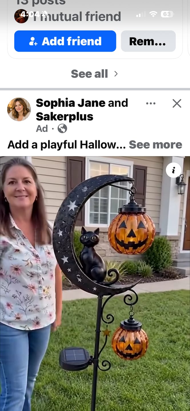 Customer photo review of Halloween Pumpkin Moon Garden Stake Light