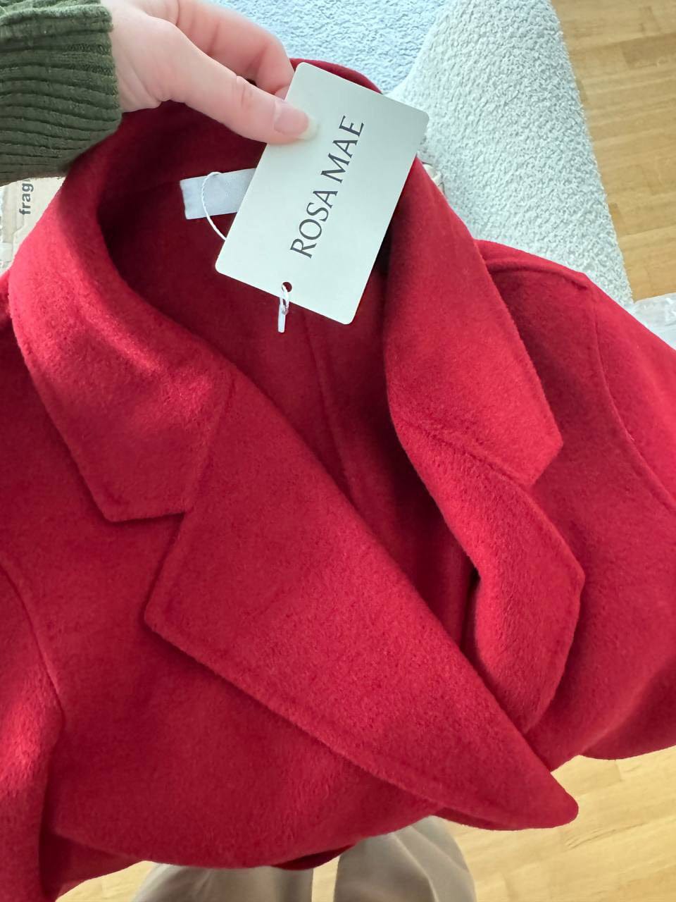 Customer photo review of Joyce Wollmantel mit taillierten Bindegürtel