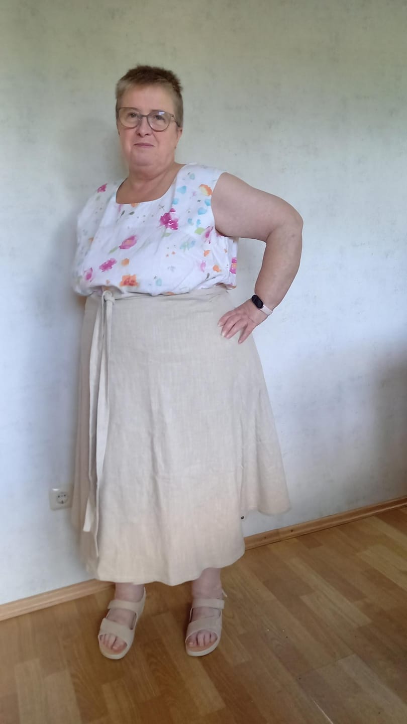 Customer photo review of Wanda | Midi-Wickelrock | Leinen natur