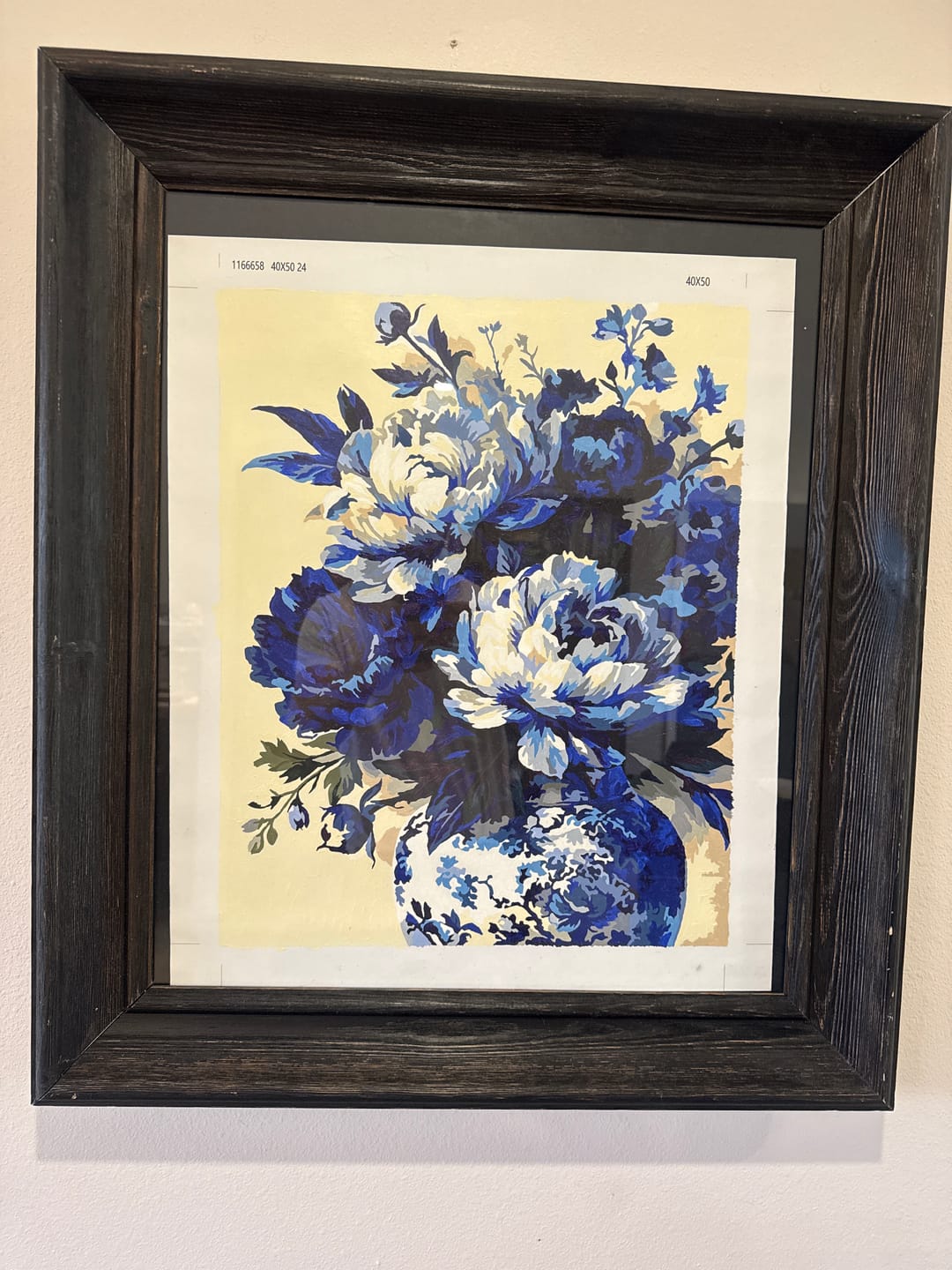 Customer photo review of Blue Porcelain as Hydrangeas (Paint by Numbers)