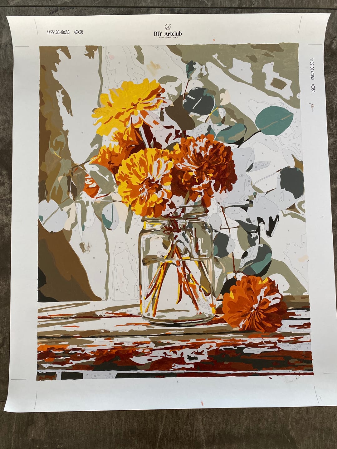 Customer photo review of Marigold bouquet | Paint by Number