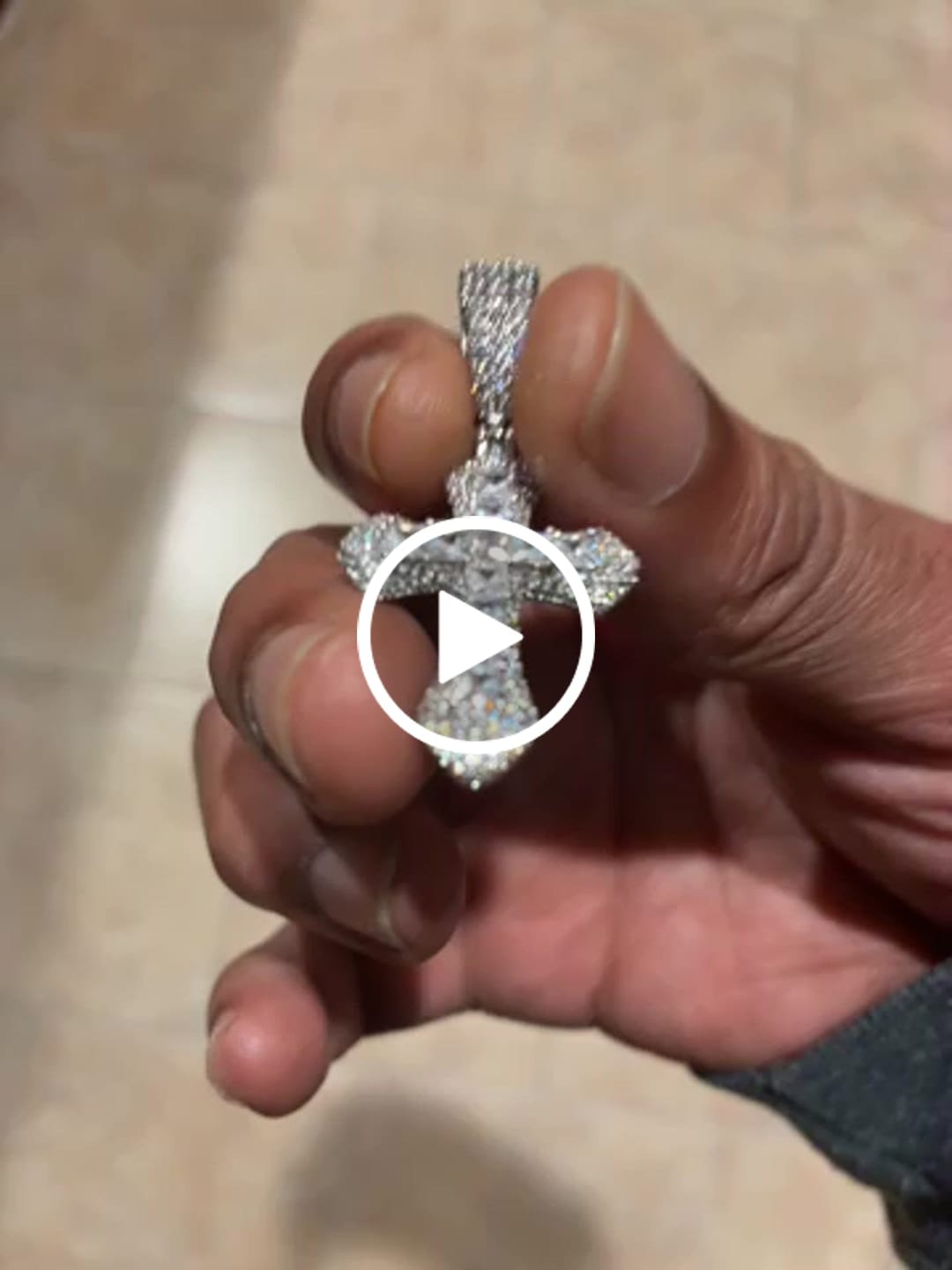 Customer video review of Moissanite Celtic Cross Pendant - Silver - D Color - VVS1