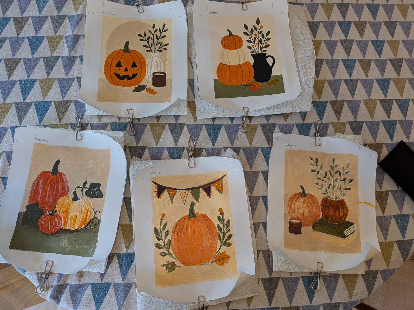 Customer photo review of 6 Mini Paintings - Autumn Pumpkin Set