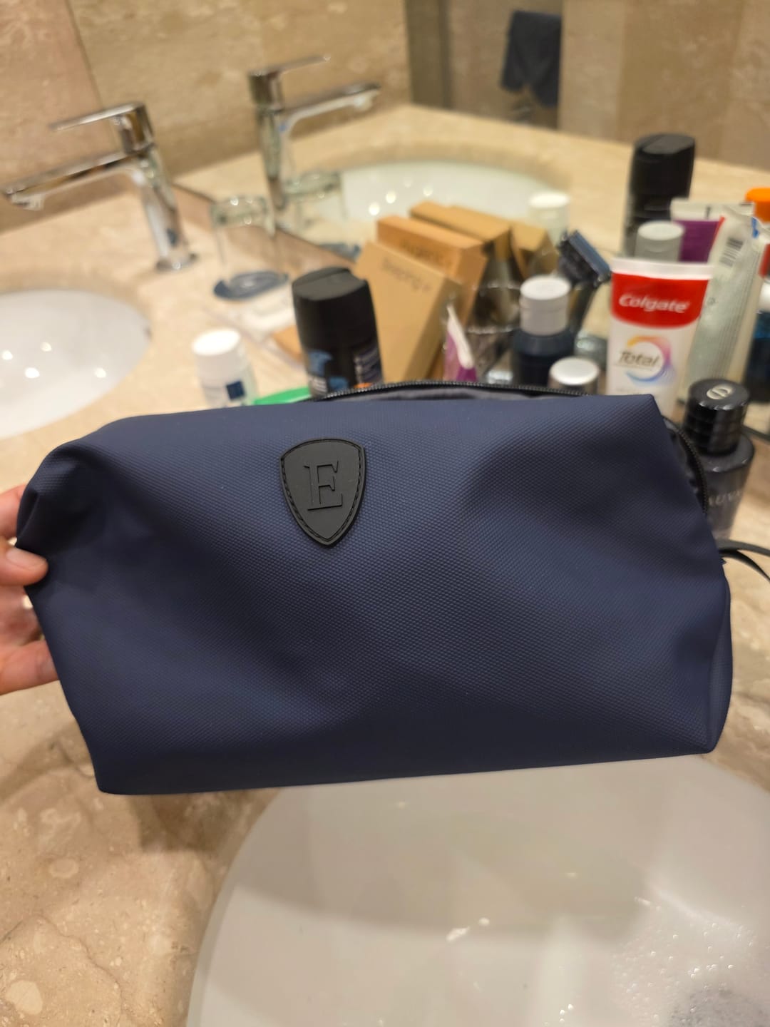 Customer photo review of The Wash Bag Blue