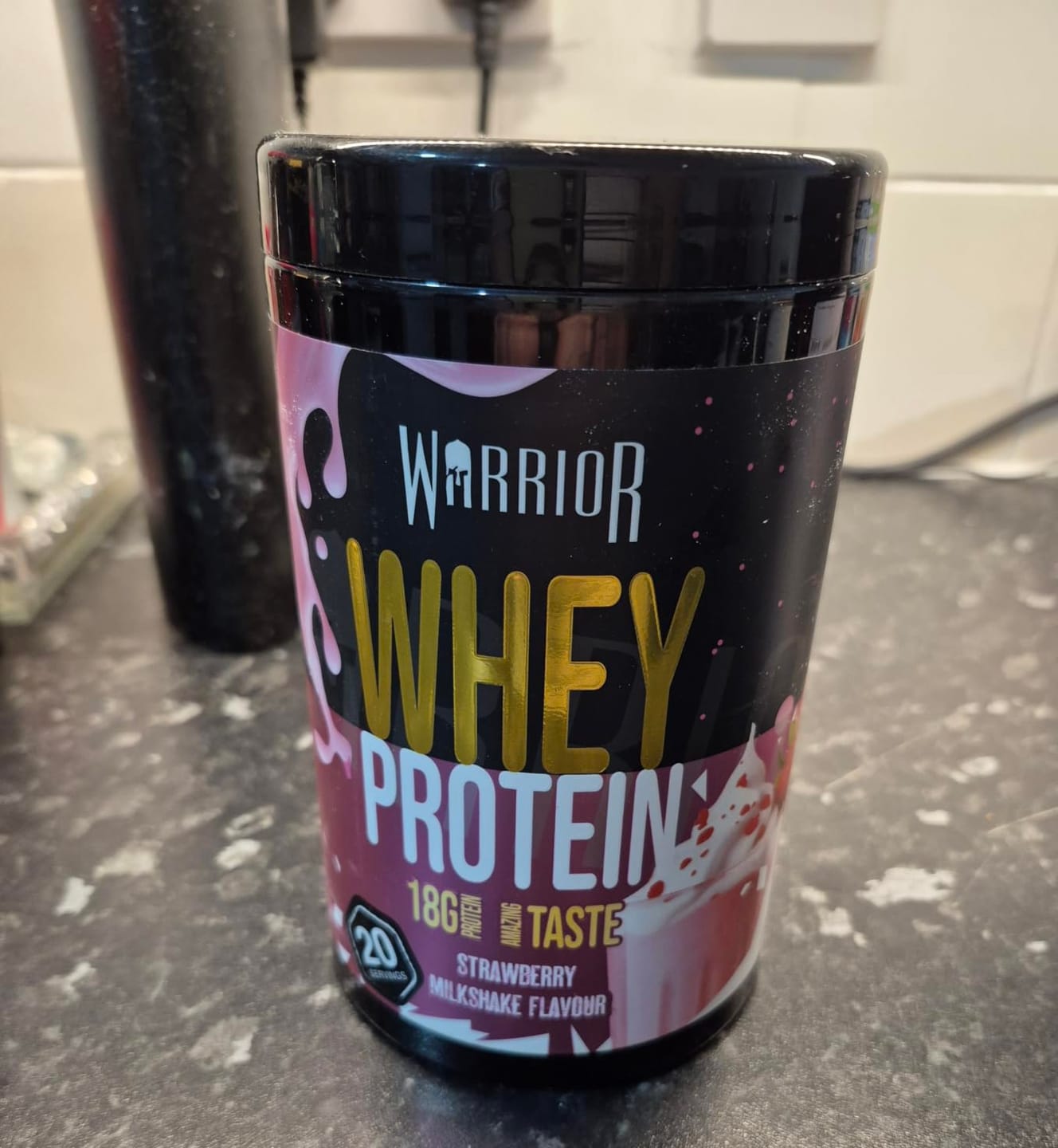 Customer photo review of Warrior Whey Protein Powder – 500g | High Protein Shake for Muscle, Recovery & Lean Gains UK