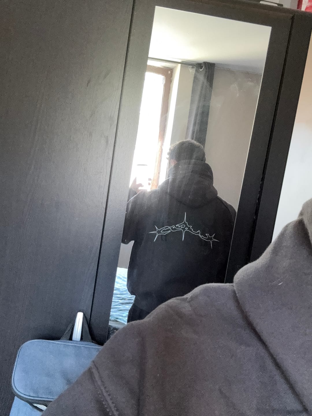 Customer photo review of The full Dark Grey Hoodie