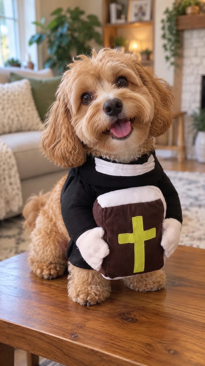 Customer photo review of Disfraz Religioso para Perro