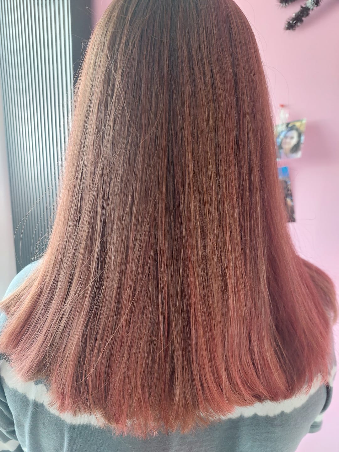 Customer photo review of Mattie Coral Red - Vegan Semi-Permanent Direct Dye Hair Color Cream 210 ml