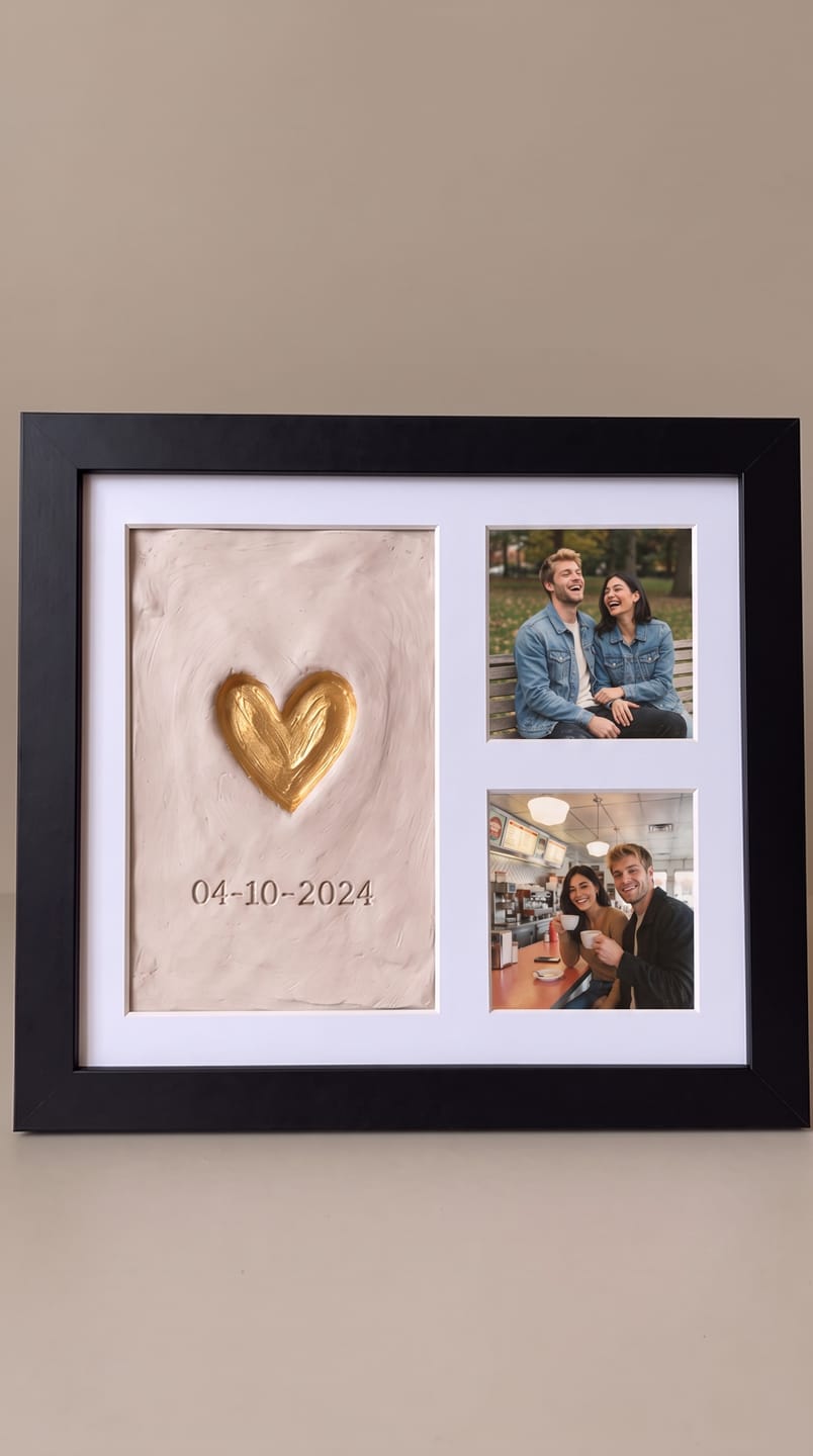 Customer photo review of Marco de recuerdos en cera para parejas
