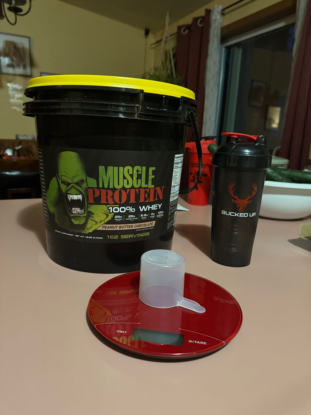 Customer photo review of Whey Protein Powder Bucket