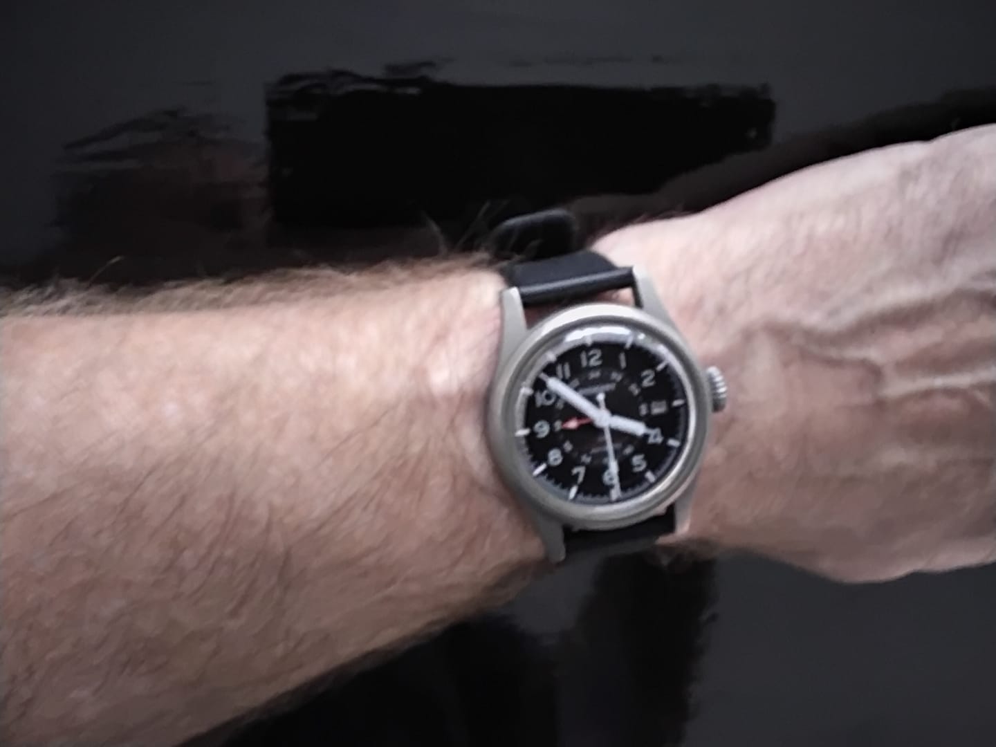 Customer photo review of LANDMASTER GMT – Titanium Automatic Tritium Field Watch | Black-bracelet
