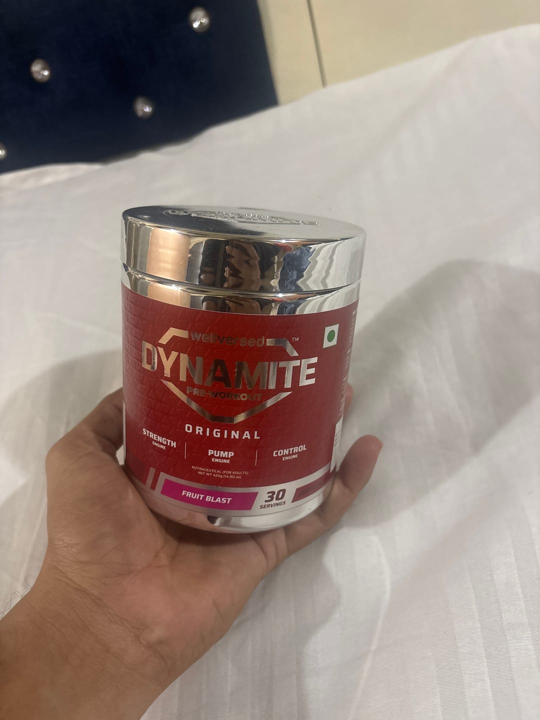 Customer photo review of Dynamite Pre-Workout (420g, 30 Servings) | Fruit Blast