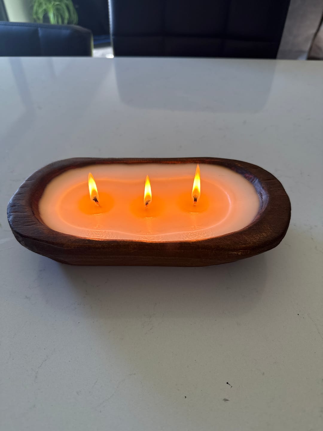 Customer photo review of 3 WICK DOUGH BOWL CANDLE