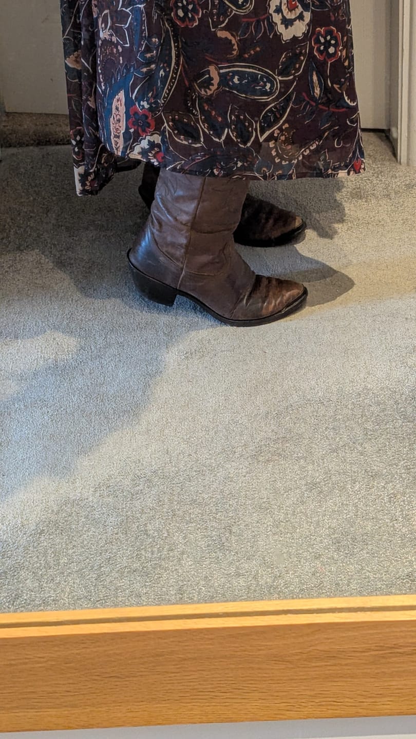 Customer photo review of Women's Slouch Western Boots