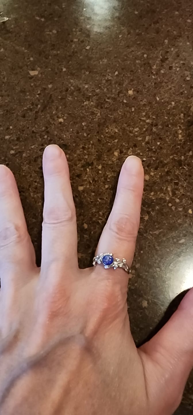 Customer photo review of Leaf Opal Cremation Ring