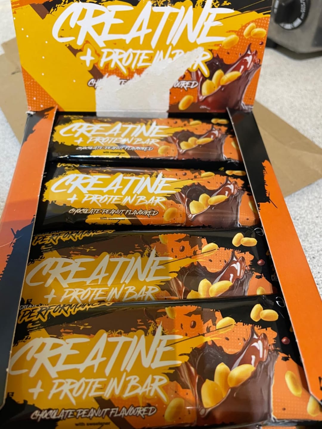 Customer photo review of Warrior Creatine Protein Bars - 12 Bars - Strength + Muscle + Recovery