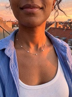 Customer photo review of Celyn Moissanite Necklace