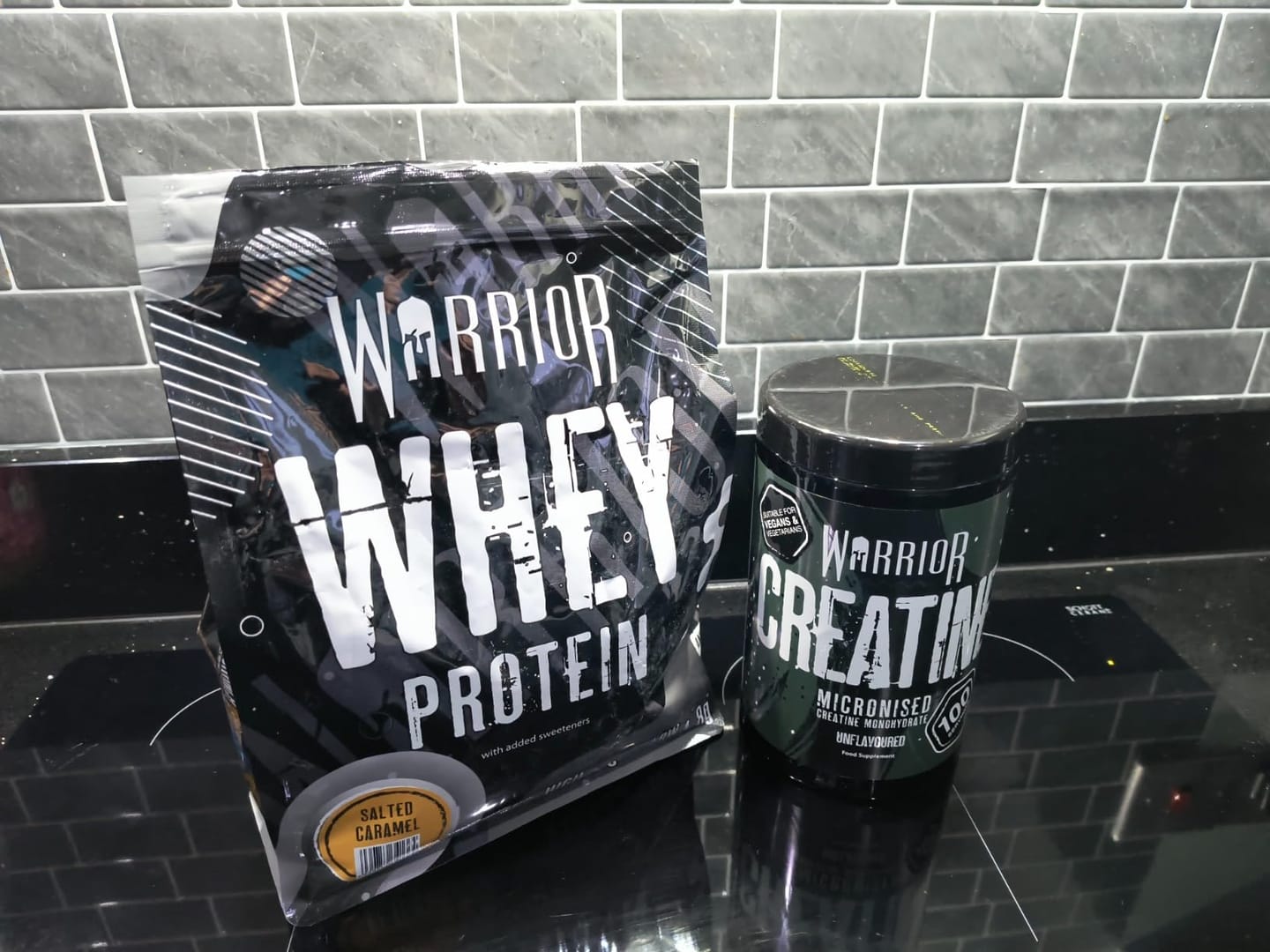 Customer photo review of Warrior Whey Protein Powder – 1kg | High Protein Shake for Lean Muscle & Recovery UK
