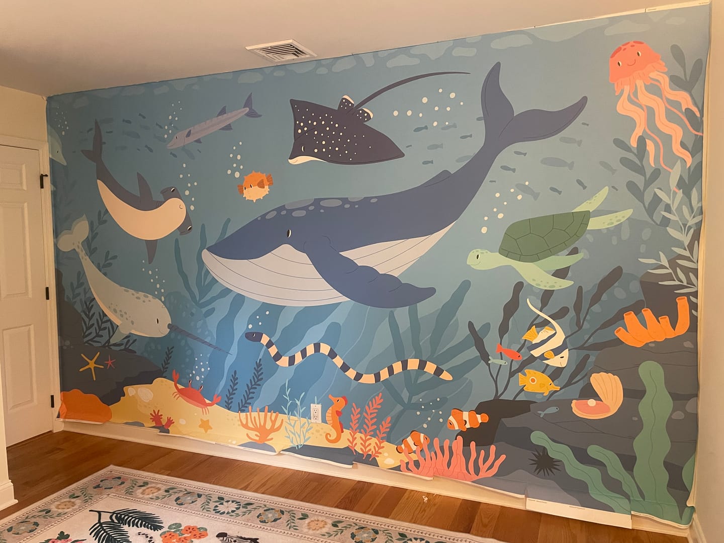 Customer photo review of Submerged Fantasia - Children's Colourful Underwater Sea Life Wallpaper Mural