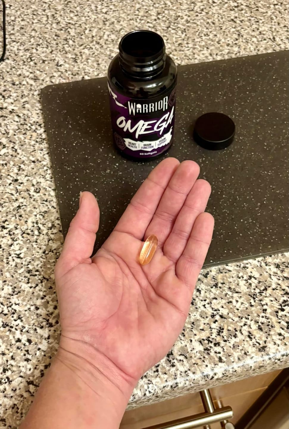 Customer photo review of Warrior Omega 1000mg Fish Oil – 60 Softgels