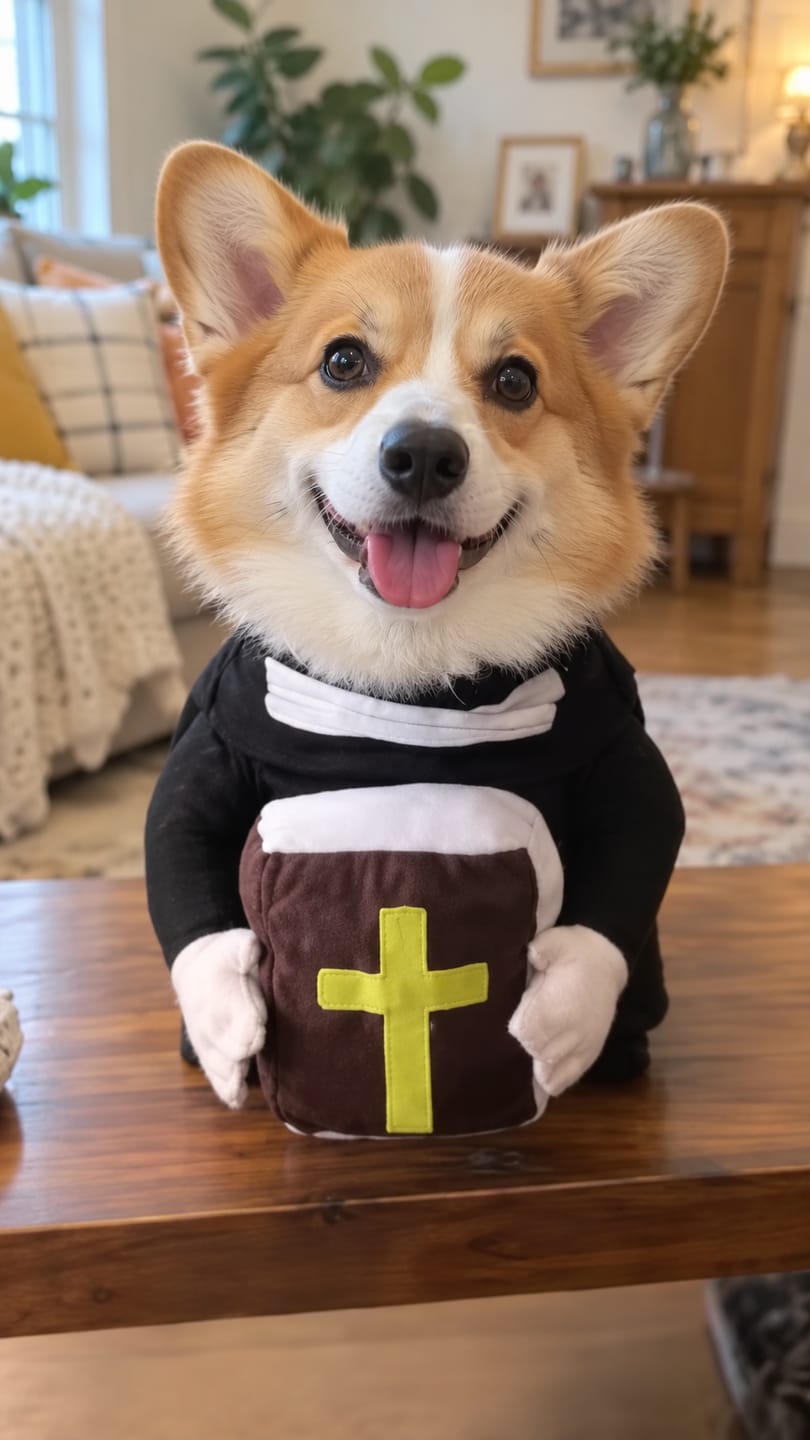 Customer photo review of Disfraz Religioso para Perro