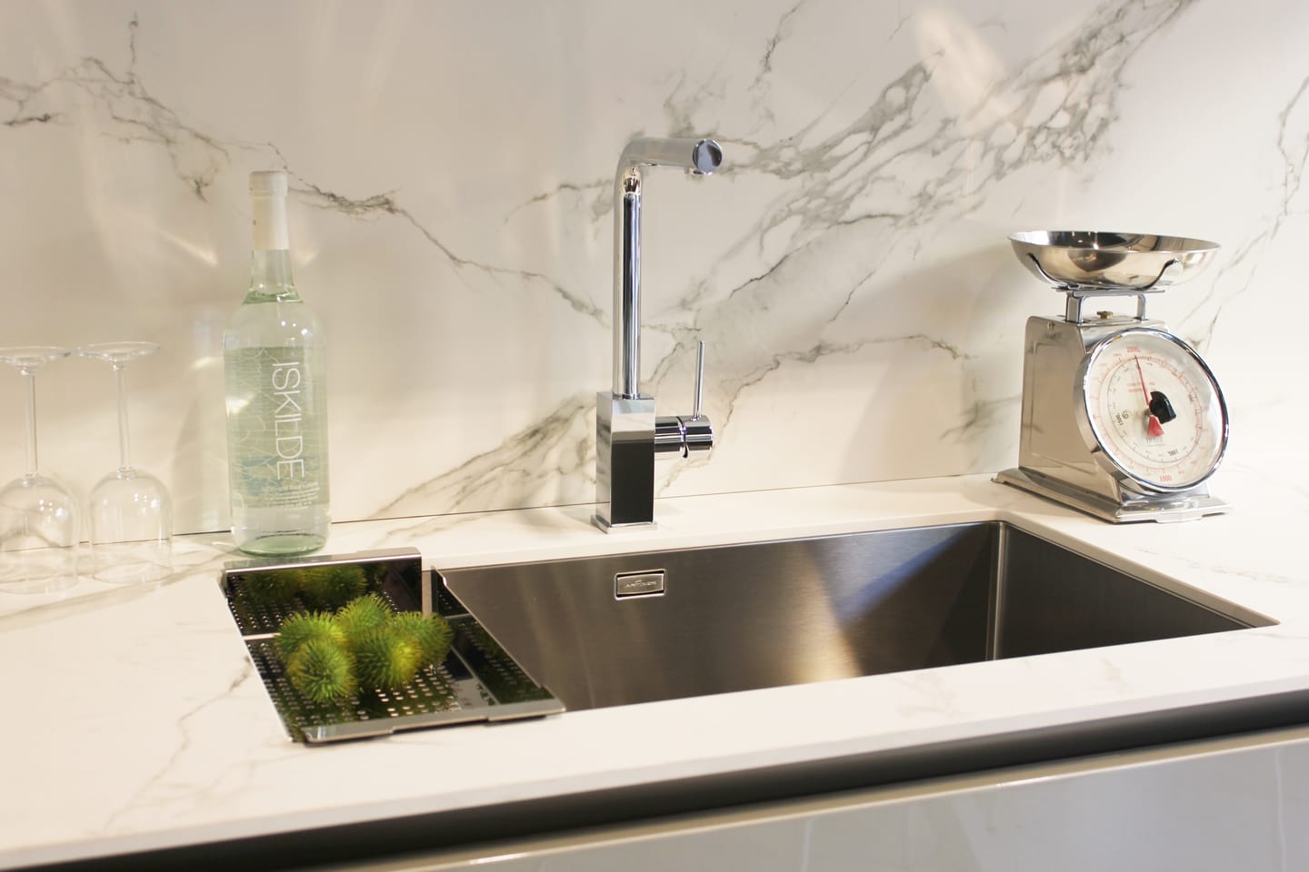 Customer photo review of Kitchen Tap, Single lever, QU, with 360° swivel L-Spout, Chrome