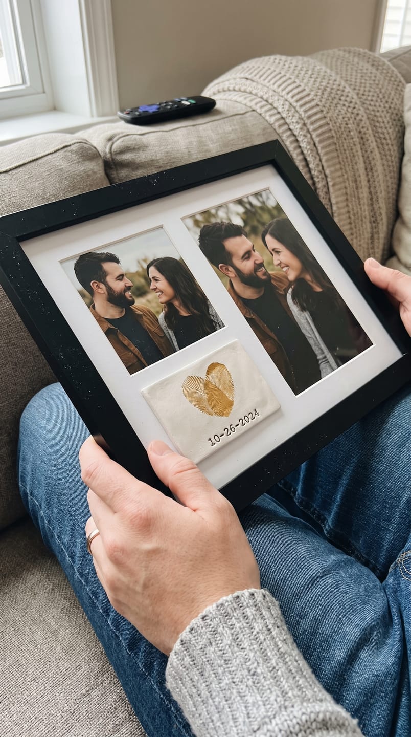Customer photo review of Marco de recuerdos en cera para parejas