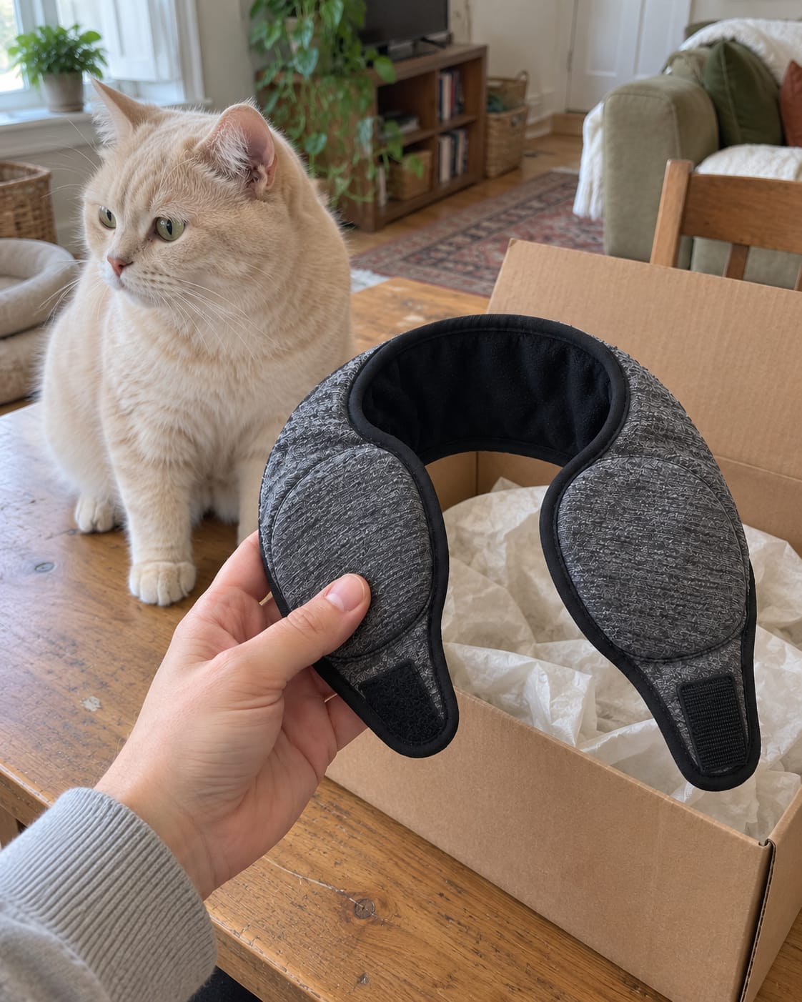 Customer photo review of Adjustable Cat Ear Muffs