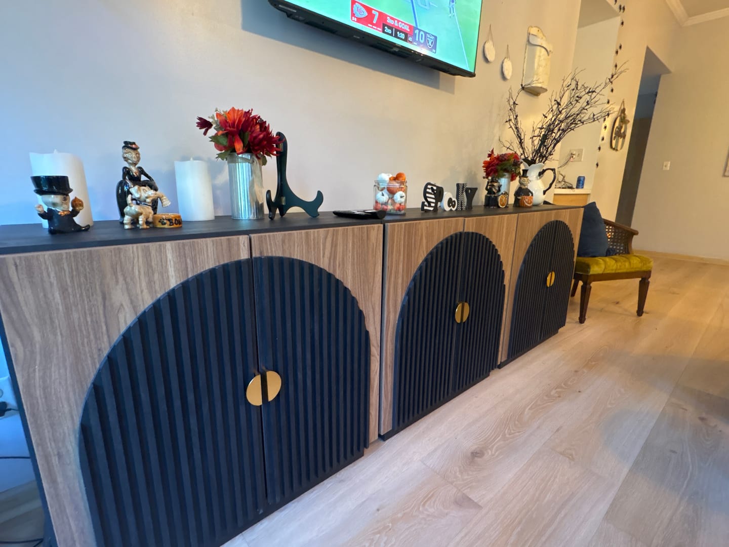 Customer photo review of 33" Arched Fluted Door Modular Sideboards (Set of 3)