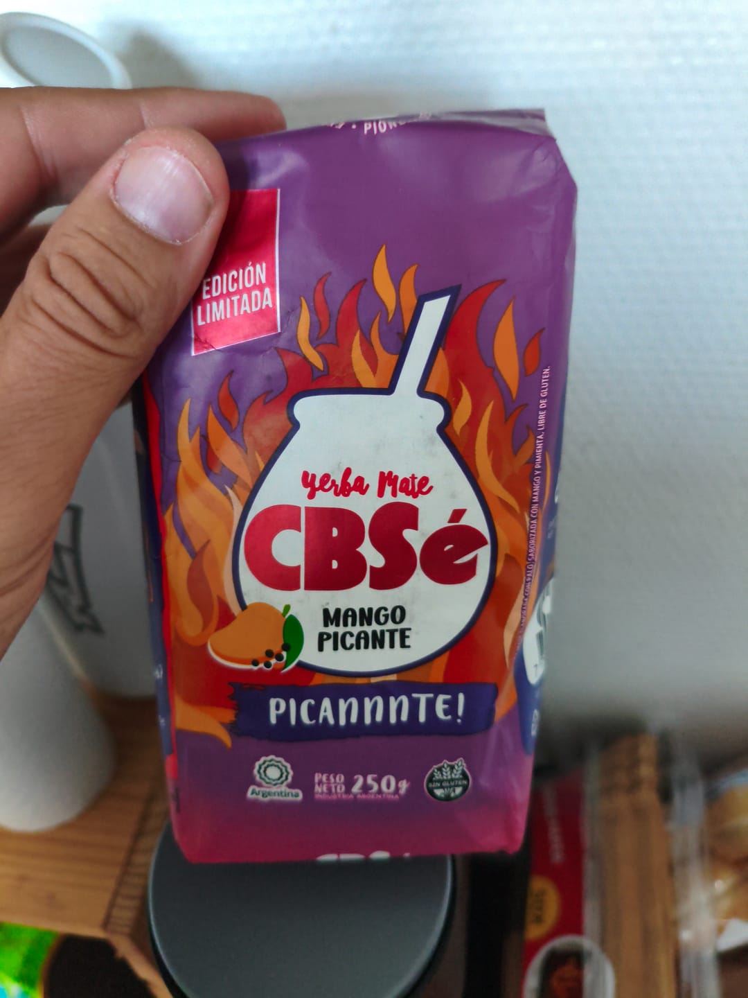Customer photo review of CBSé Mango Picante — Yerba Maté Mangue Épicée 250g