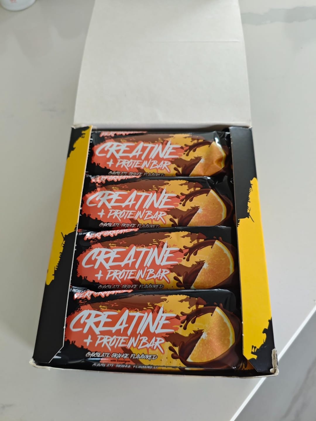 Customer photo review of Warrior Creatine Protein Bars - 12 Bars - Strength + Muscle + Recovery