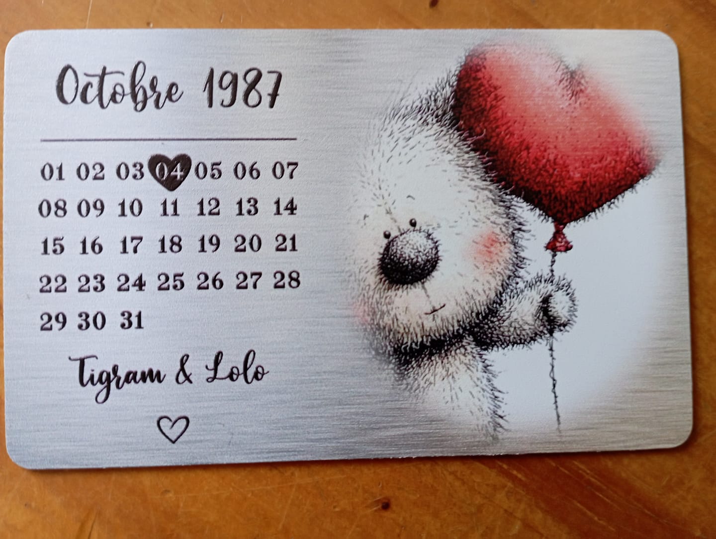 Customer photo review of Un jour spécial - Carte personnalisée pour portefeuille