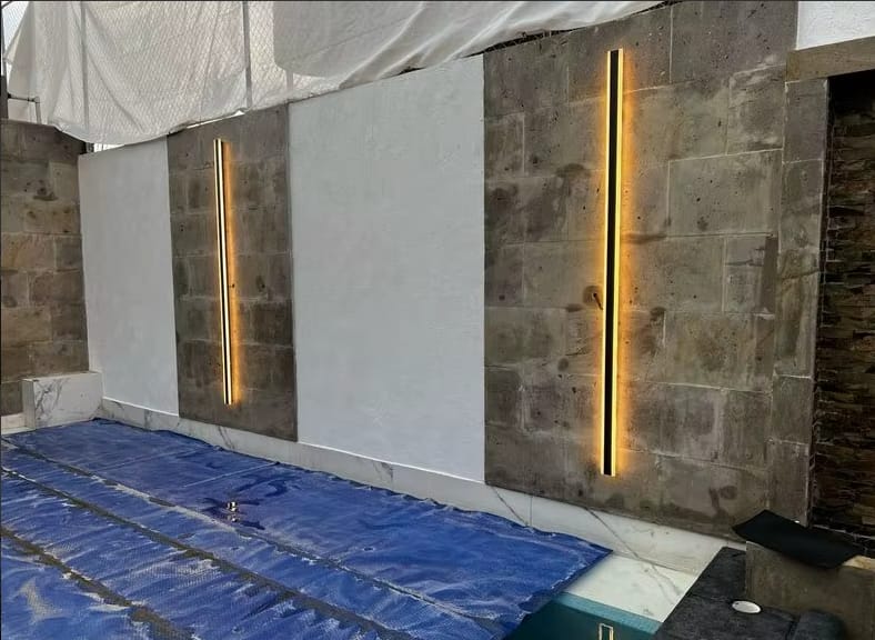 Customer photo review of Outdoor Vertical Linear LED Wall Light | Long Strip Garden Wall Lamp