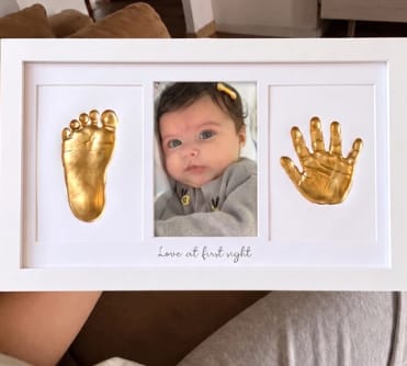 Customer photo review of Baby Handprint & Footprint Keepsake Frame