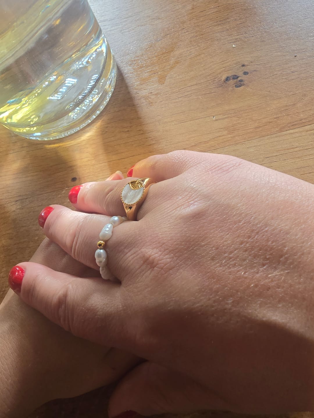 Customer photo review of Beaded Pearl Ring