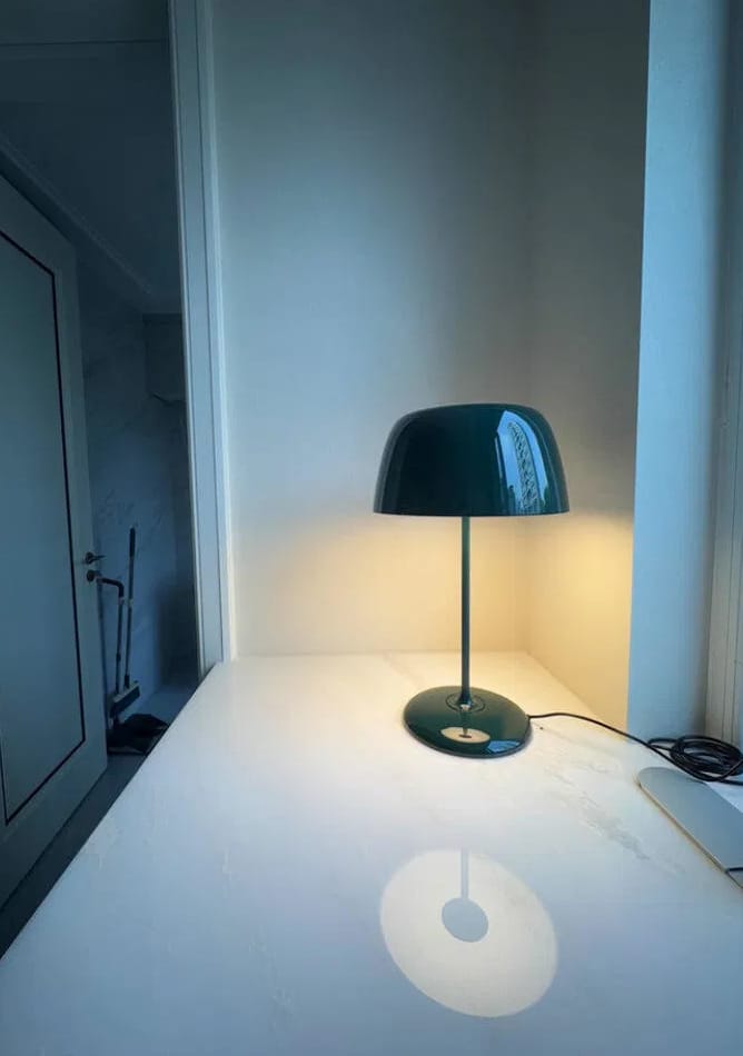 Customer photo review of Retro Metal Table Lamp with Dome Shade