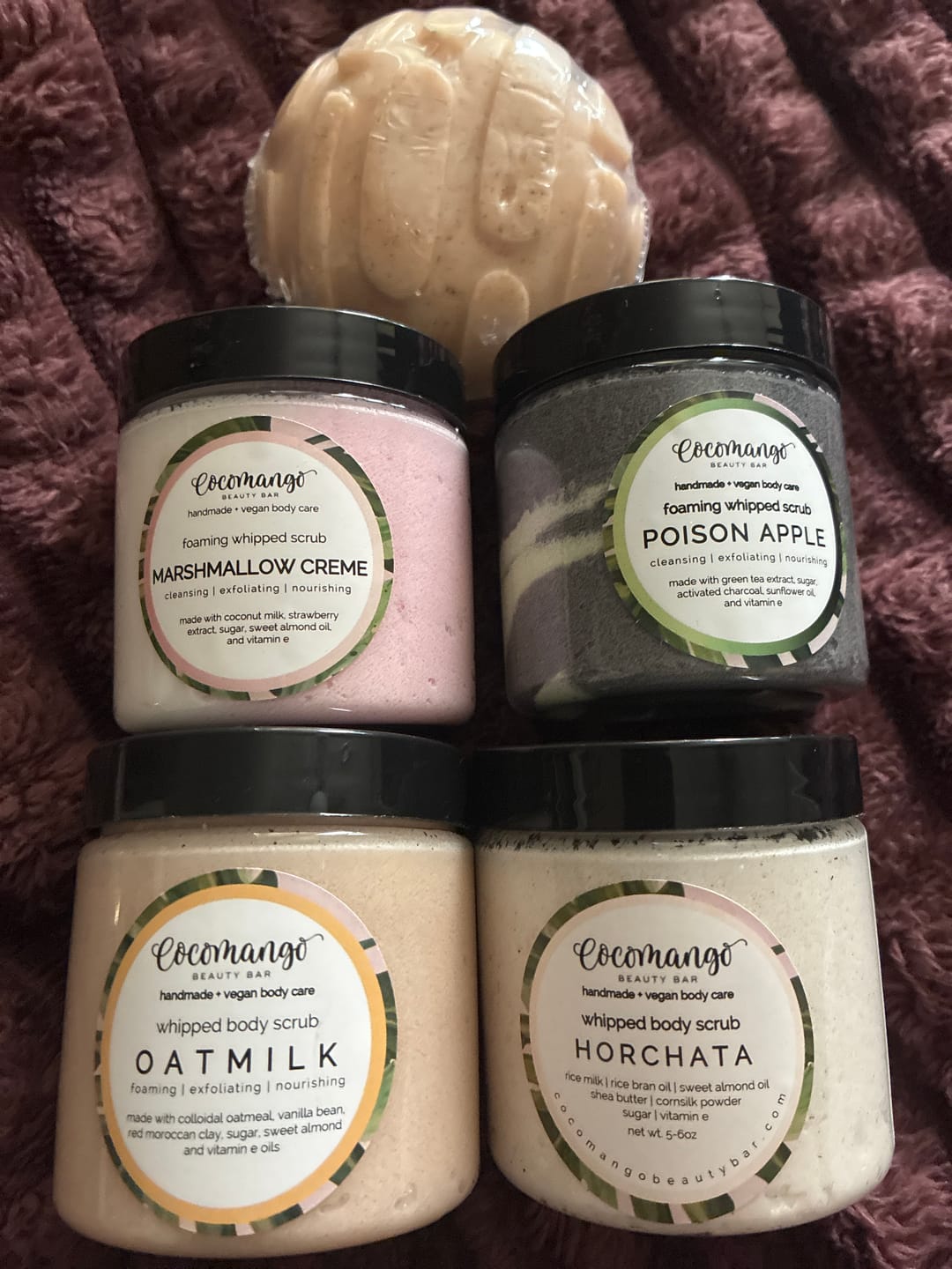 Customer photo review of HORCHATA Vegan Pan Dulce Loofah Soap with Rice Milk, Shea Butter, and Rice Oil
