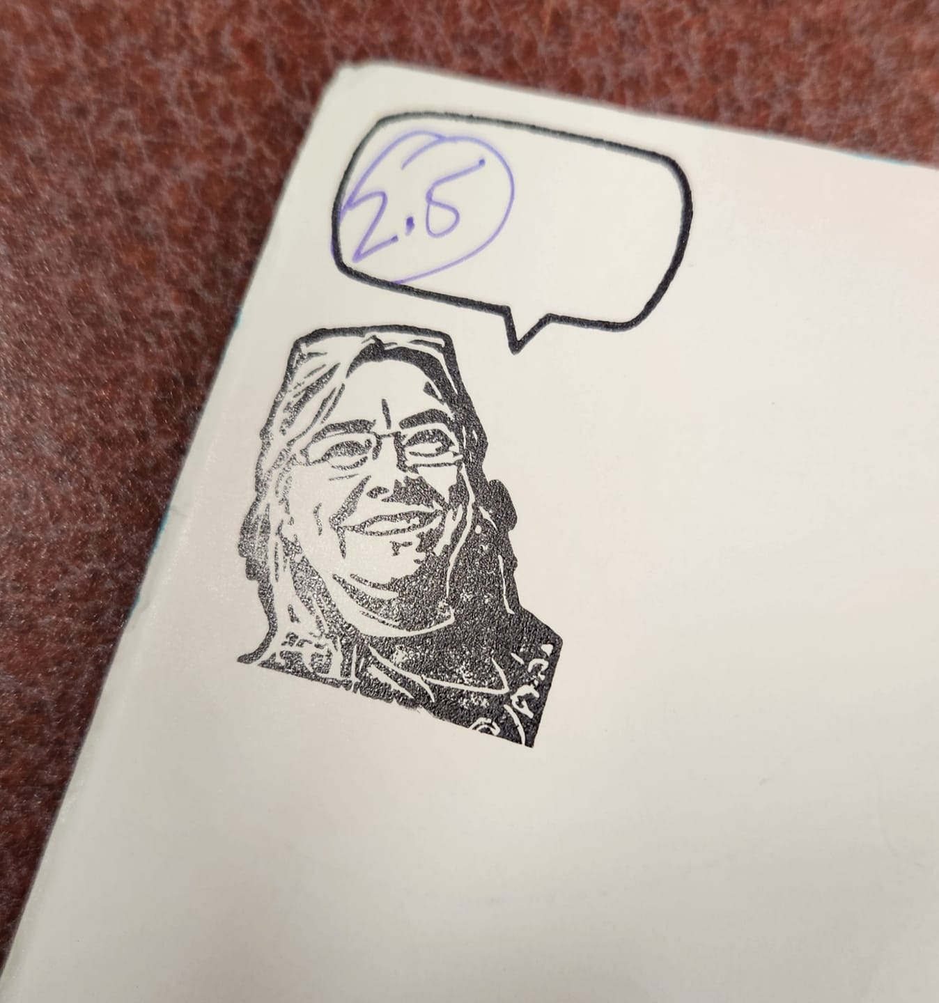 Customer photo review of Face Stamp ¦ Wood Stamp 1⅛" x 2" ¦ US