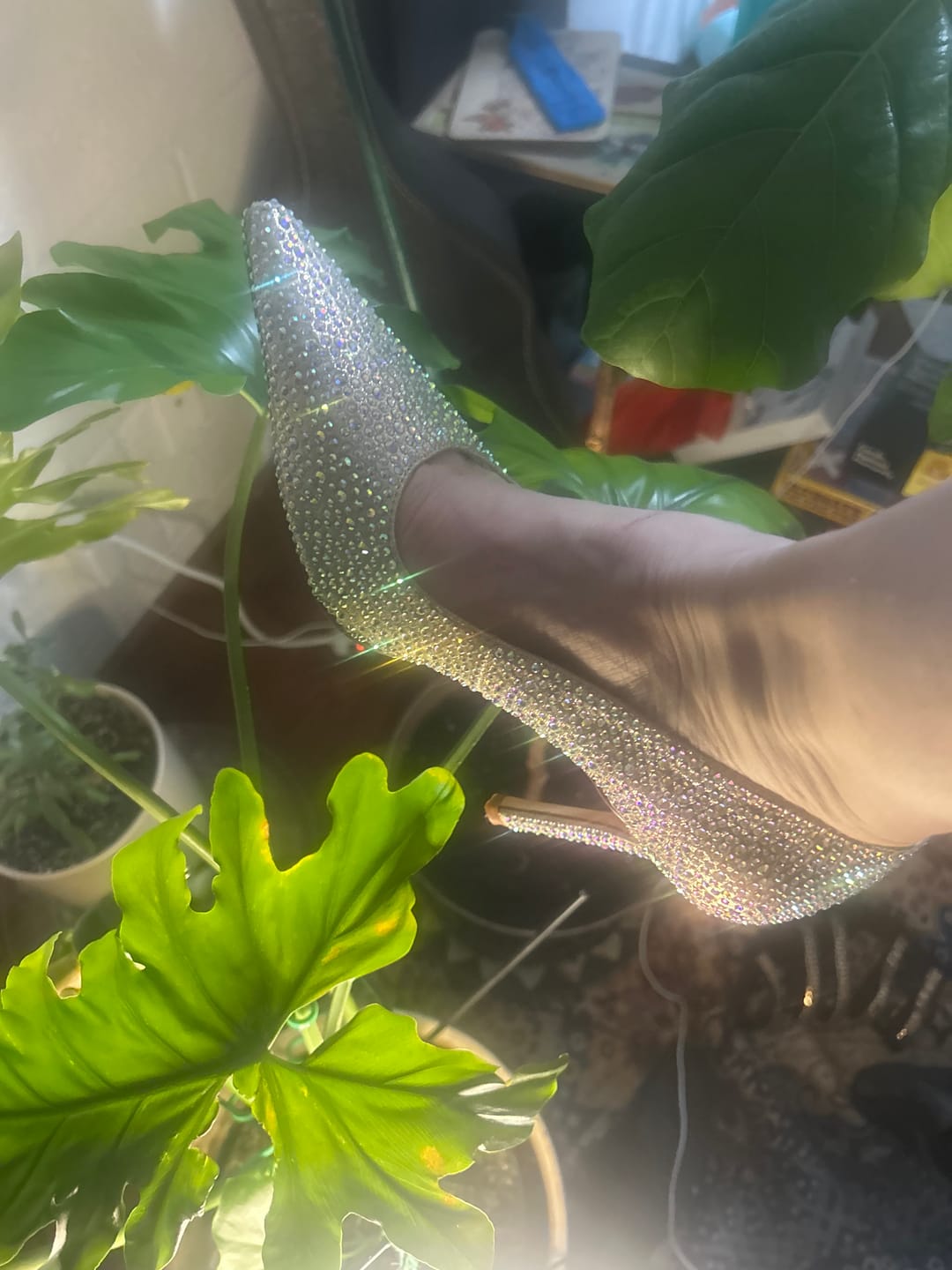 Customer photo review of CORBEL-GOLD EMBELLISHED STILETTO PUMP