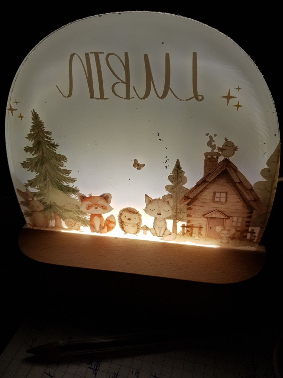 Customer photo review of Veilleuse enfant personnalisée – Petits amis de la forêt