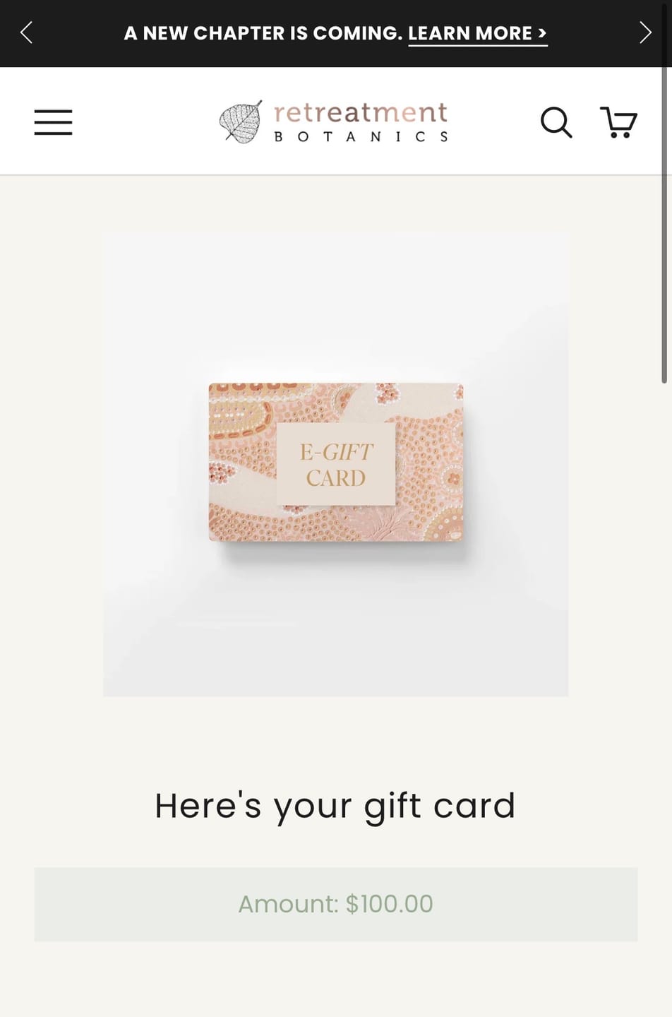Customer photo review of Digital Gift Card