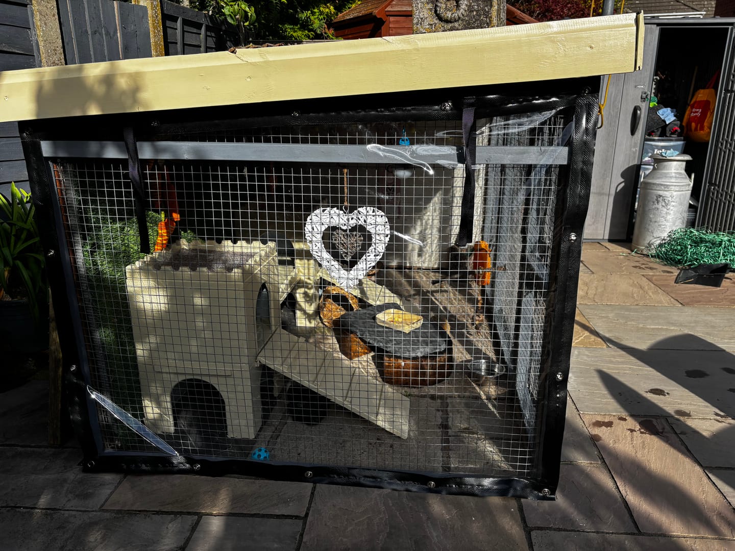 Customer photo review of Custom Rabbit Hutch Covers