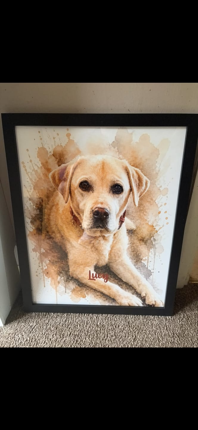 Customer photo review of Personalised Poster - Watercolour Realistic Portrait