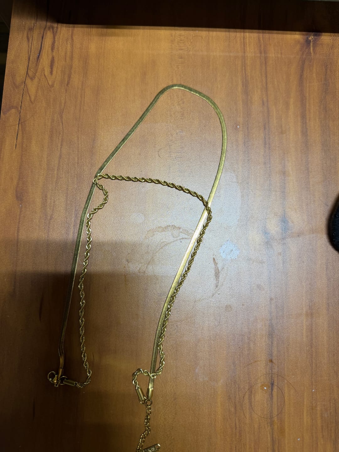 Customer photo review of Plain Chain Two Layer Necklace