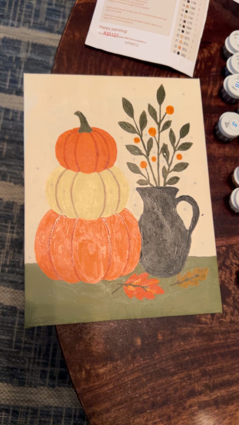 Customer photo review of 6 Mini Paintings - Autumn Pumpkin Set