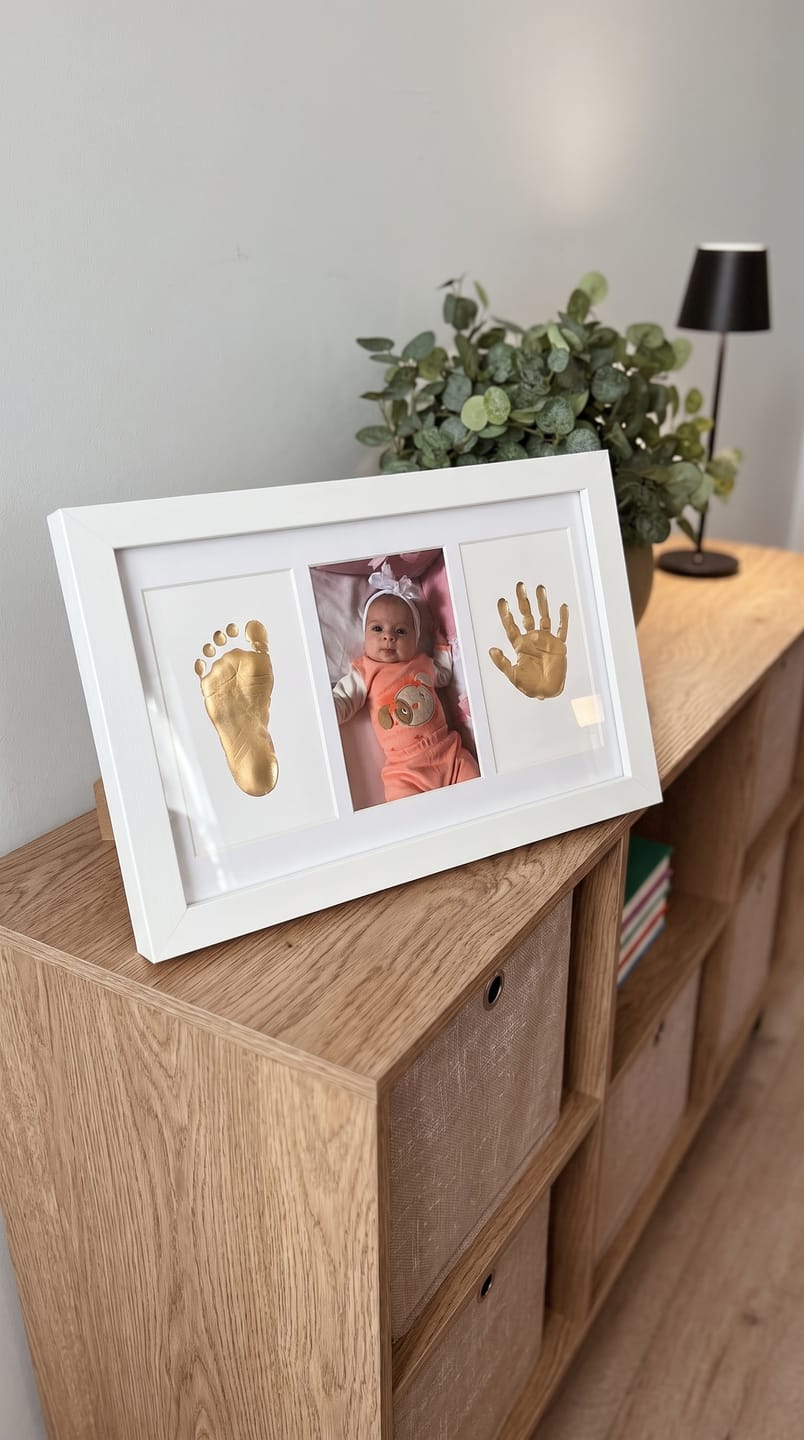 Customer photo review of Baby Handprint & Footprint Keepsake Frame