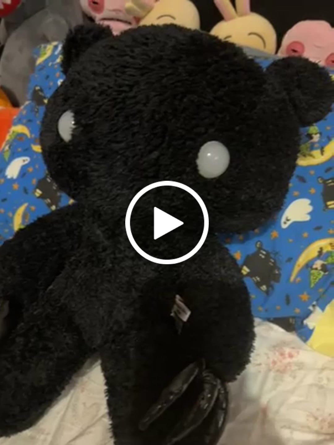 Customer video review of Gloomy Bear Shadow Abstraction 18" Plush [BLACK]