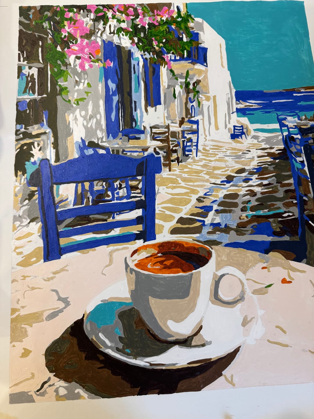 Customer photo review of Greek Coffee | Paint by Number