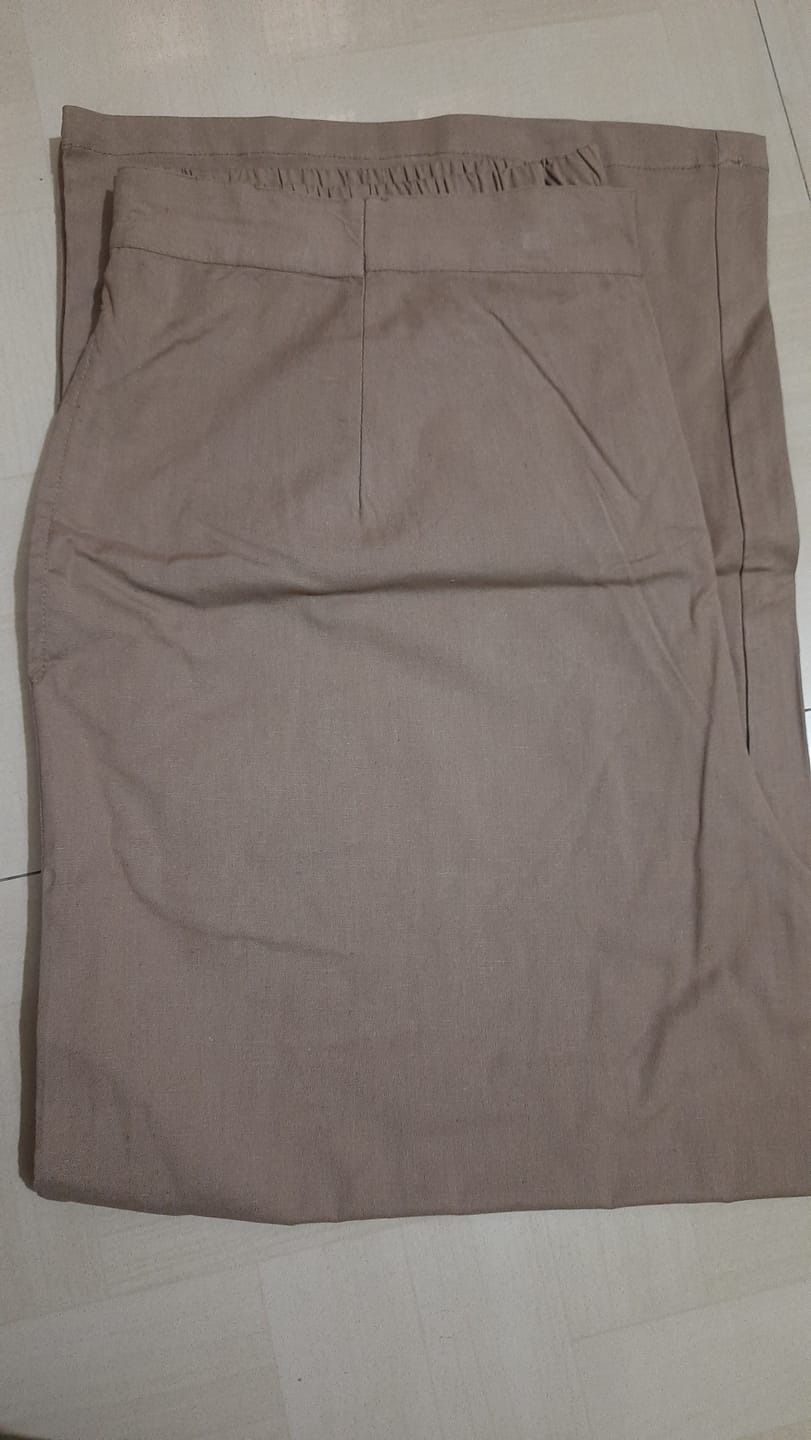 Customer photo review of Women Khakhi Airy Linen Wide Leg Pant